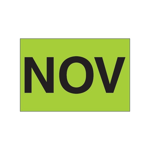 Bsc Preferred 2 x 3'' - ''NOV'' Fluorescent Green Months of the Year Labels BUY00021177 - main